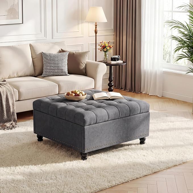 Garvee 36'' Large Square Storage Ottoman, Lift Top Storage Ottoman Coffee Table - Image 4