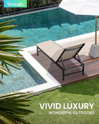 Vexwalx Outdoor Lounge Chair for Pool, Aluminum Chaise Lounge Chairs - Image 2