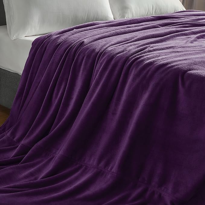 BEDELITE Fleece Blanket Soft Plush Oversized Bed Blanket Purple 120"x120" | - Image 8