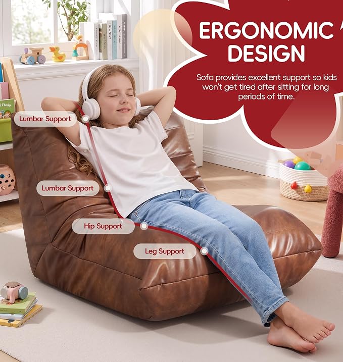 Hobestluk Small Bean Bag Chair Lazy Floor Sofa Bean Bags - Image 3