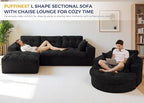 MAXYOYO L Shape Sectional Sofa Couch and Round Chaise Lounge, Modern Cloud Couch - Image 3