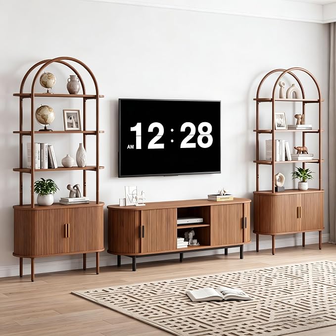 71" Tall Fluted Arched Bookshelf - Image 4