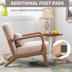 ANJ Mid Century Modern Accent Chair, Comfy Fabric Living Room Chairs - Image 4