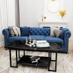 AWQM Marble Coffee Table, Faux Marble Top Rectangular Coffee Table - Image 4