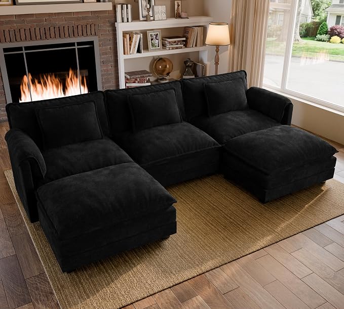 ELUCHANG Oversized 116" Modular Sectional Sofa, Comfy Cloud Couch, U Shaped by ELUCHANG