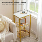HOOBRO Tall Side Table, 3-Tier Telephone End Table - Image 4