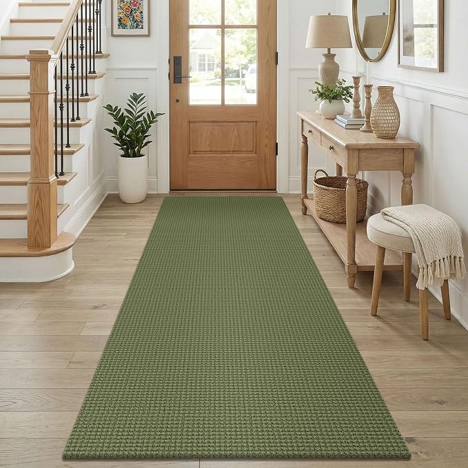 KOZYFLY Cotton Runners for Hallway 3x8, Wide Washable Runner Rug, Woven Non by KOZYFLY