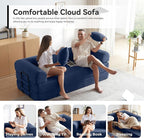 Convertible Sofa Bed with Corduroy Pillow, Comfy Floor Sofa Bed Compressed Sofa - Image 8
