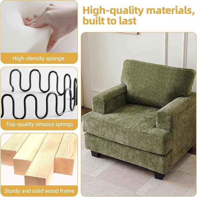 Oversized Accent Chair with Armrest Organizer, Comfy Living Room Chairs with - Image 8