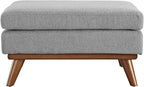 Modway Engage Mid-Century Modern Upholstered Fabric Ottoman in Expectation Gray - Image 6