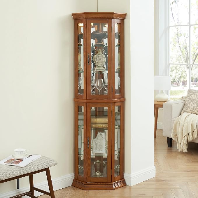 Glass Corner Display Cabinet by NALLBEIRRAA
