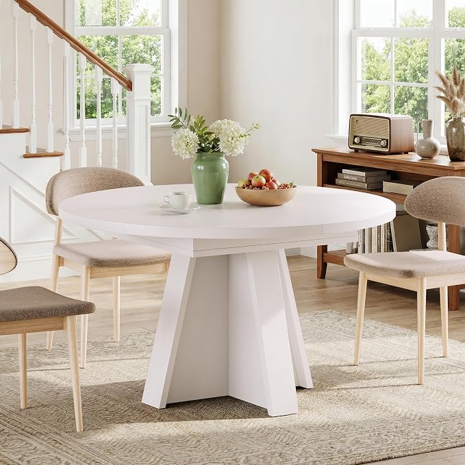 iPormis 43.3in-59in Extendable Round Dining Table - Image 8