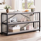 LVB Extra Long 3-Tier Sofa Table, Industrial Console Table - Image 3