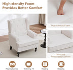 Accent Chair for Living Room, Mid Century Modern Upholstered Armchair, Wingback - Image 4