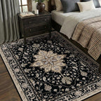 RELEANY Area Rugs 5'x7' Washable Non-Slip, Floral Vintage Distress Print - Image 4