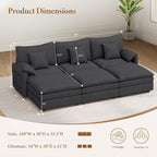 Vesgantti 108" Sectional Sleeper Sofa, 6-Seater Oversized Modular Cloud Couch - Image 2