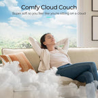 LINSY HOME 123" Modular Sectional Sofa, 3-Seat Corduroy Modern Cloud Couch - Image 6