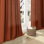 Extra Long Curtains 132 inch Length 2 Panels Back Tab Terracotta Curtains - Image 6