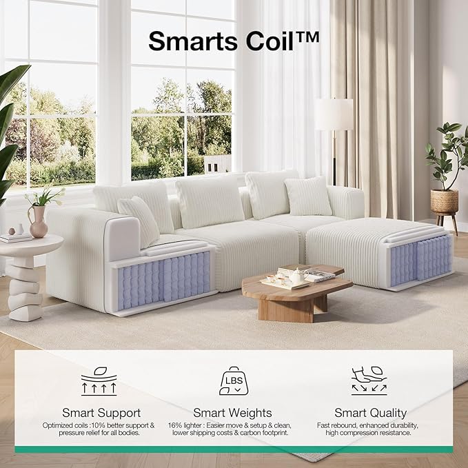 Novilla Modular Sectional Sofa, Modern Cloud Sectional Couch - Image 3