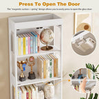70.1" Display Cabinet with Glass Doors, 4-Tier Curio Cabinet - Image 3