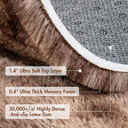 4x6 Ft Shag Brown Area Rug for Bedroom Living Room, Tie-Dyed Ultra Soft Fluffy - Image 7