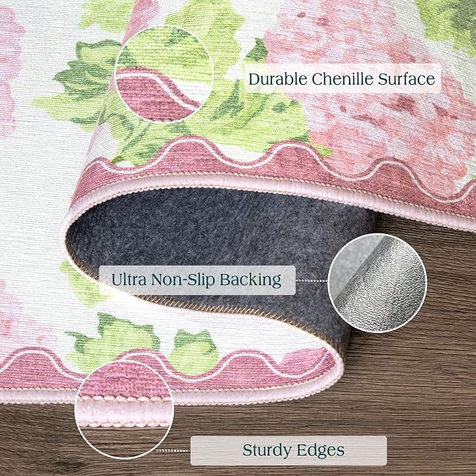 3x5 Pink Entryway Rug, Washable Indoor Outdoor Mats - Image 3