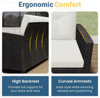 Wisteria Lane 4 Piece Patio Furniture Set, Wicker Outdoor Patio Conversation - Image 3