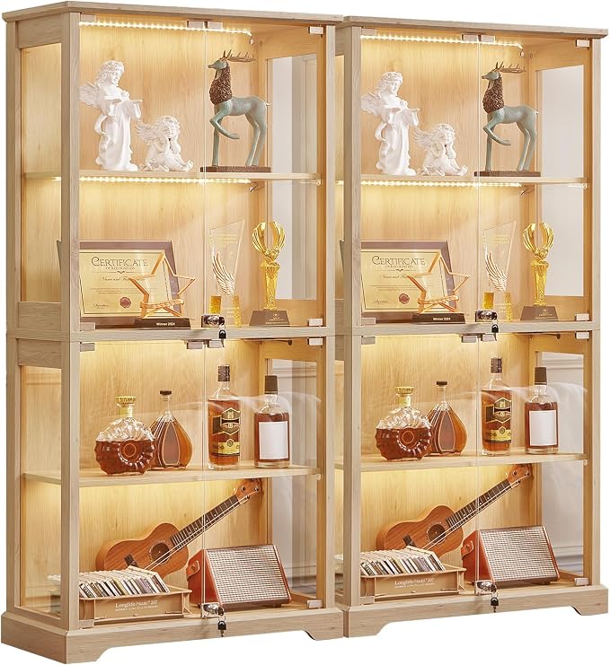 LELELINKY Farmhouse Display Cabinet Set of 2 by LELELINKY