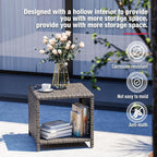 Pamapic Outdoor Furniture 5 Piece Patio Conversation Set, Wicker Rattan Patio - Image 5