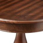 Roundhill Furniture Rene Round Wood Pedestal Side Table - Image 4