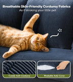 Kidirect 70in Corduroy Couch, Sofa No Tool Assembly, Comfy Couches - Image 2