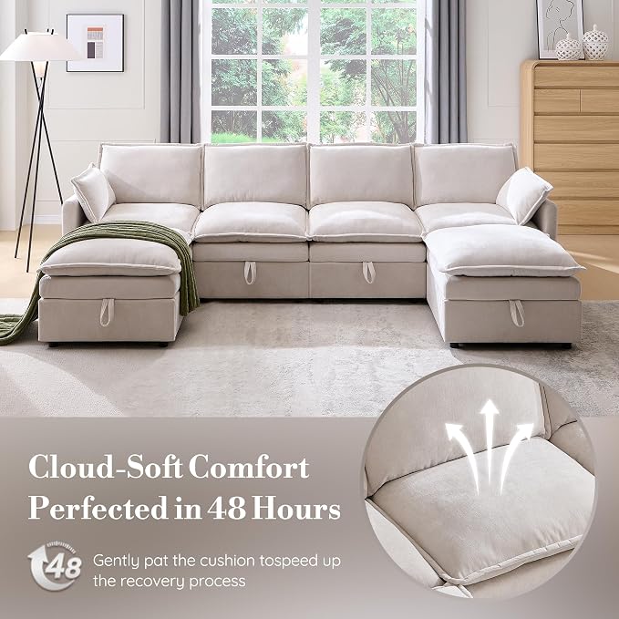 112.6" Modular Sectional Cloud Couches - Image 7