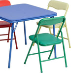 Flash Furniture Mindy Kids 5-Piece set Folding Square Table and Chairs Set - Image 3