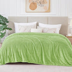 BEDELITE 3D Ribbed Jacquard Green Blankets Queen Size - Image 2