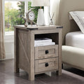 T4TREAM Nightstand with Charging Station, End Table, Side Table with 2 Drawers by T4TREAMFurniture