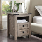 T4TREAM Nightstand with Charging Station, End Table, Side Table with 2 Drawers by T4TREAMFurniture