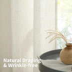 YoungsTex Beige Linen Curtains 84 Inches Length 2 Panels - Image 5