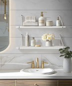 Afuly White Floating Shelves, 24 inch Long Shelves - Image 6