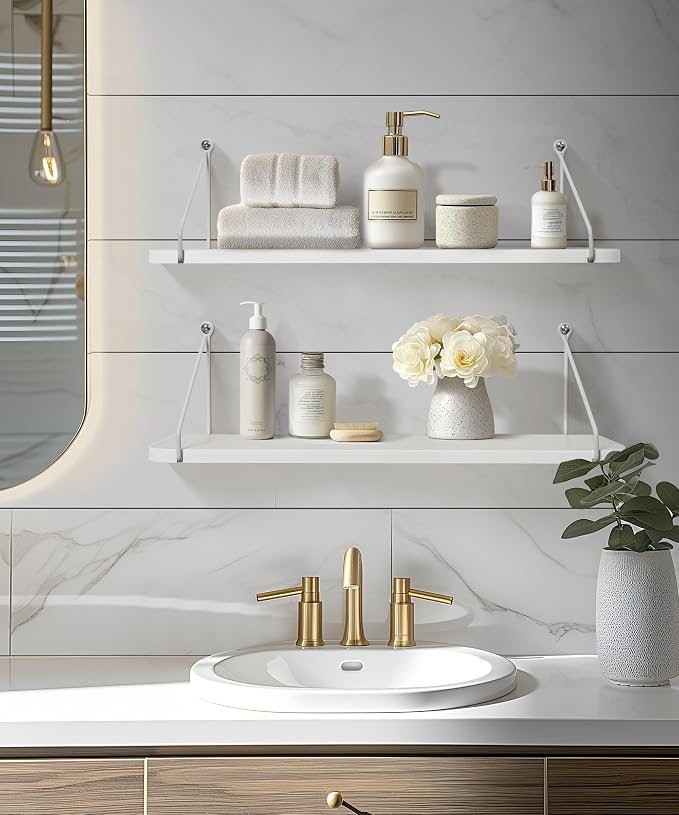 Afuly White Floating Shelves, 24 inch Long Shelves - Image 6