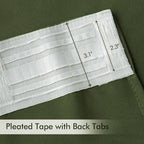 MIULEE Olive Green Back Tab Blackout Curtains 52x120 Inch Long 2 Panels Set | - Image 4