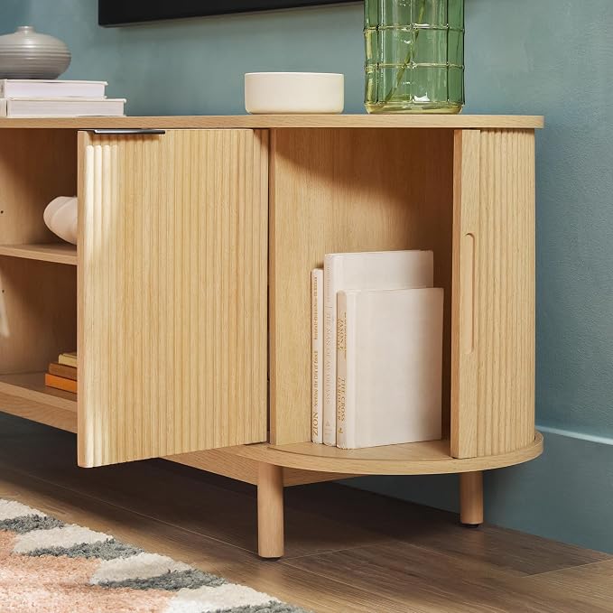 Walker Edison Modern Curved Reeded TV Stand - Image 7