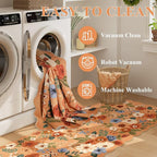 DUKINO 2x3 Rugs for Entryway, Floral Door Mat Washable Kitchen Rugs, Low Pile - Image 6
