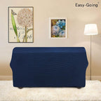 Easy-Going Stretch Loveseat Couch Covers Washable Navy | 1-Piece Loveseat Covers - Image 3