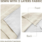 MIULEE Linen Pinch Pleated 100% Blackout Linen Curtains 40x108 Inches | Room - Image 5