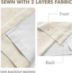 MIULEE Linen Pinch Pleated 100% Blackout Linen Curtains 40x84 Inches | Room - Image 5