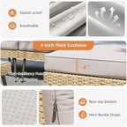 Aoxun 6-Piece Patio Furniture Set, Wicker Outdoor Furniture - Image 3