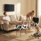 Vanity Stool Chair, Faux Fur Ottoman Foot Stool - Image 9