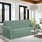 U-NICE HOME Oversized Stretch Couch Cover Slipcover, Cyan | 3 Cushion Sofa - Image 2
