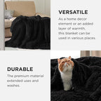 Bedsure GentleSoft Fuzzy Sherpa Faux Fur Twin Blanket Black Cozy Gifts - Image 4