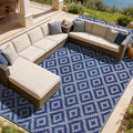 SAND MINE Reversible Mats, Plastic Straw Rug, Modern Area Rug, Large Floor Mat by SANDMIND